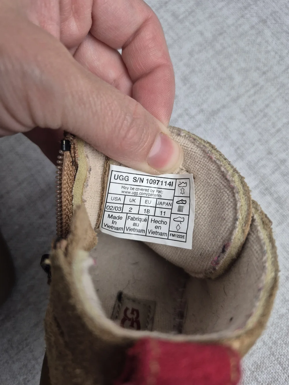 UGG Neumel II Chestnut Suede Side Zip Ankle Boots Infant Size 2/3